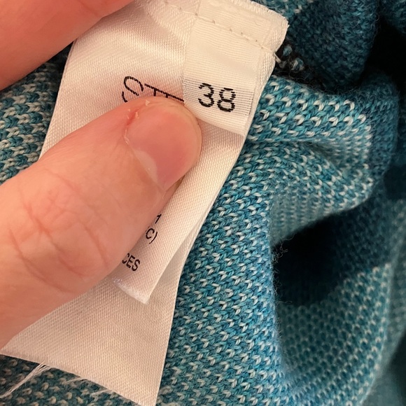 Stella Jean Blue Geometric Patterned High Rise Wide Leg Wool Knit Pants size 38 - Picture 10 of 10